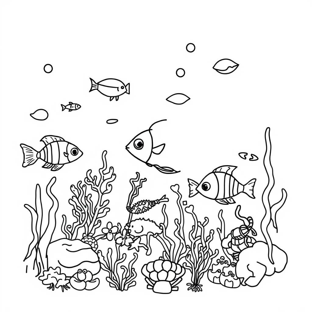 Dieren van de Onderwaterwereld Kleurplaat