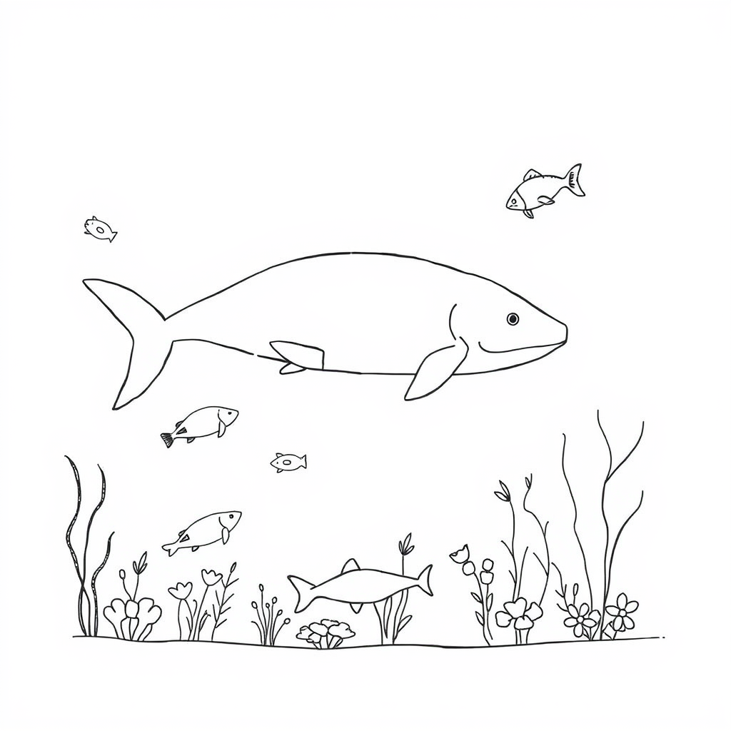 Dieren in het Water Kleurplaat