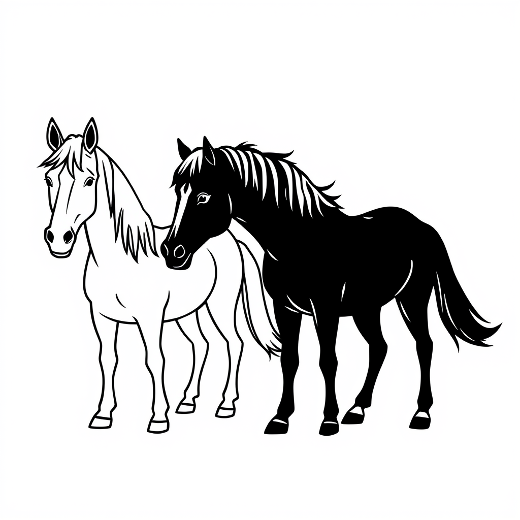 Paardenvriendjes Kleurplaat