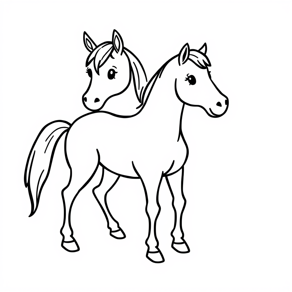 Paarden Kleurplaat