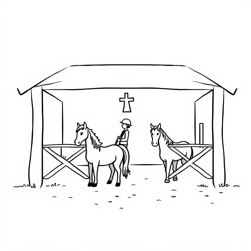 Paardenvriendjes Kleurplaat