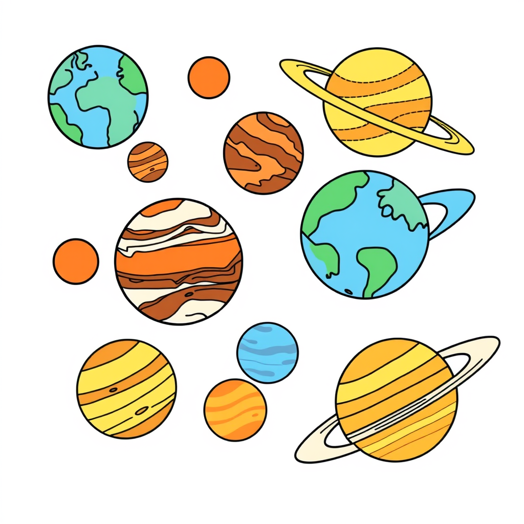 Planeten Kleurplaat