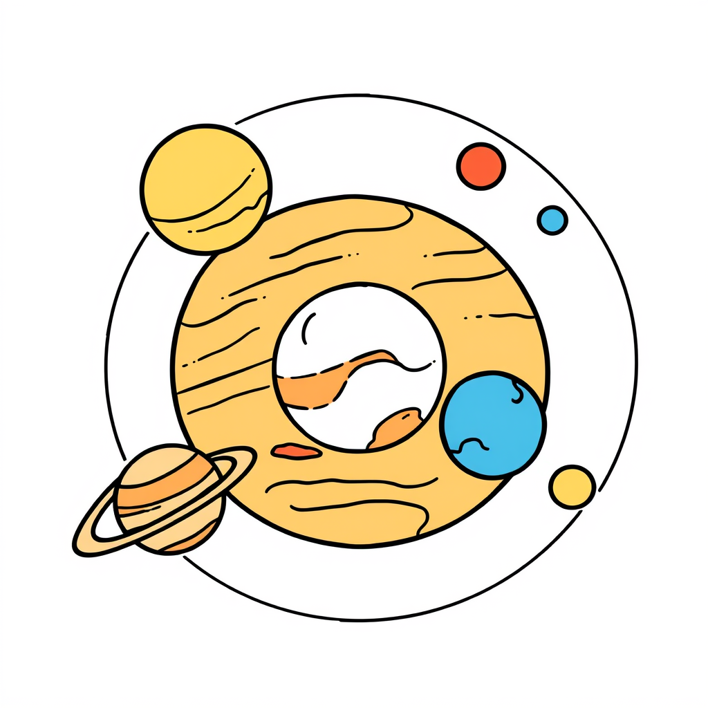 Ontdek de Planeten Kleurplaat