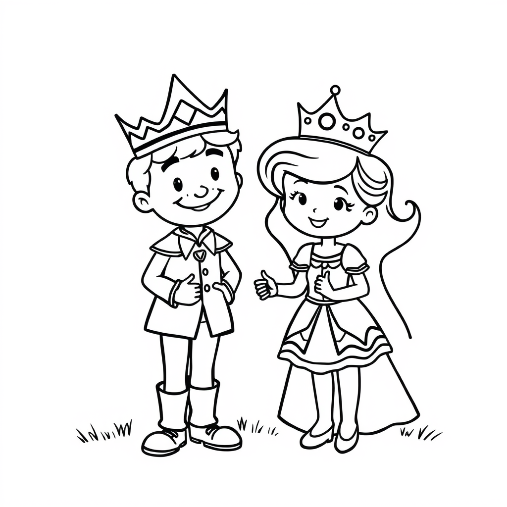 Kleurplaat Prinsen en prinsessen