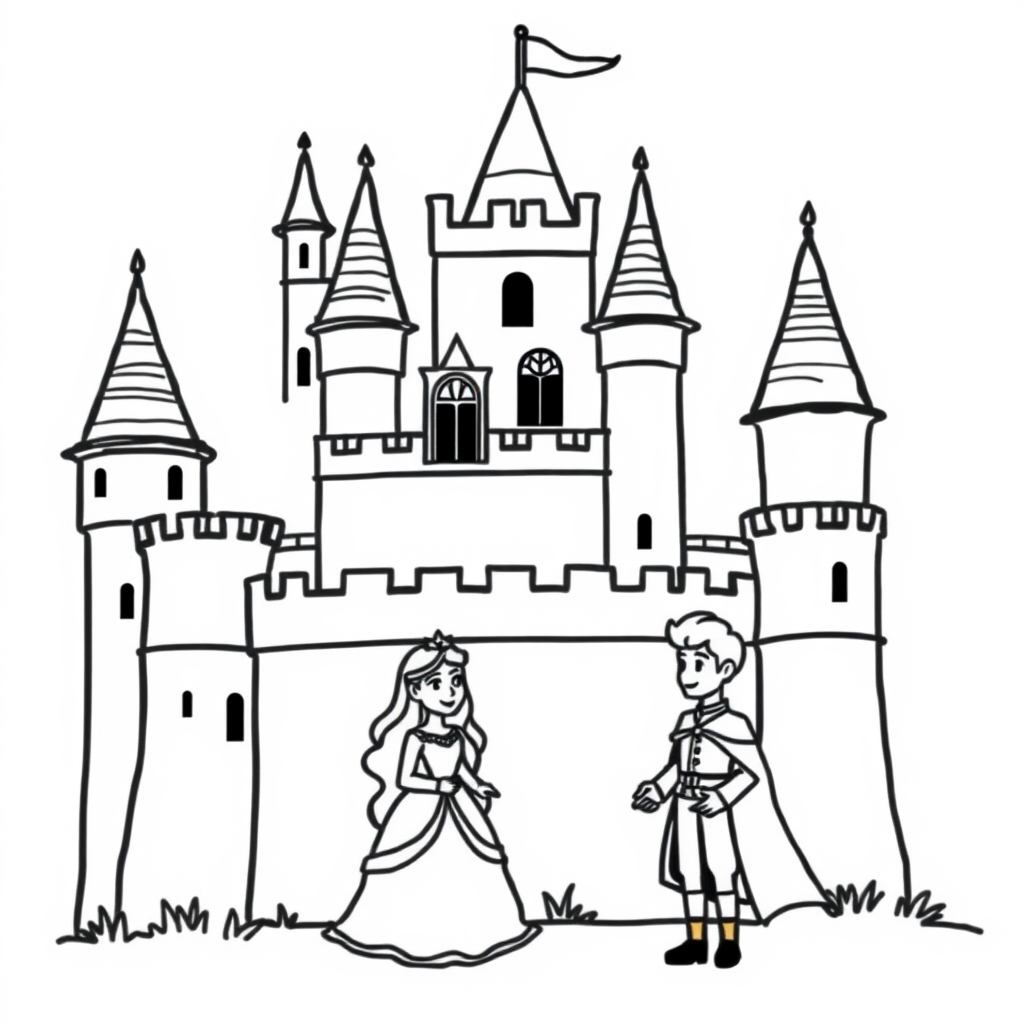 Prinsen en Prinsessen Kleurplaat