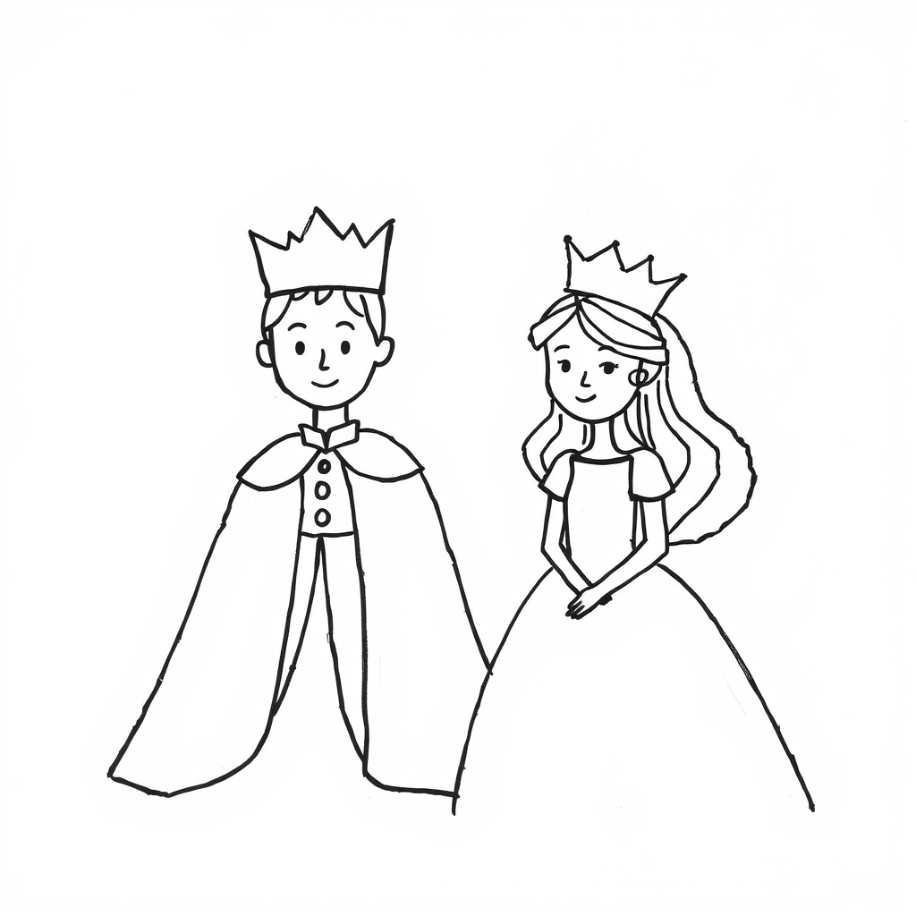 Prinsjes en Prinsessen Kleurplaat