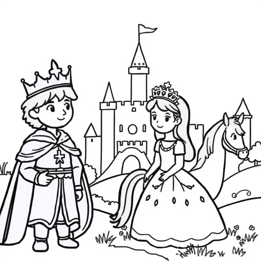 Prinsen en Prinsessen Kleurplaat