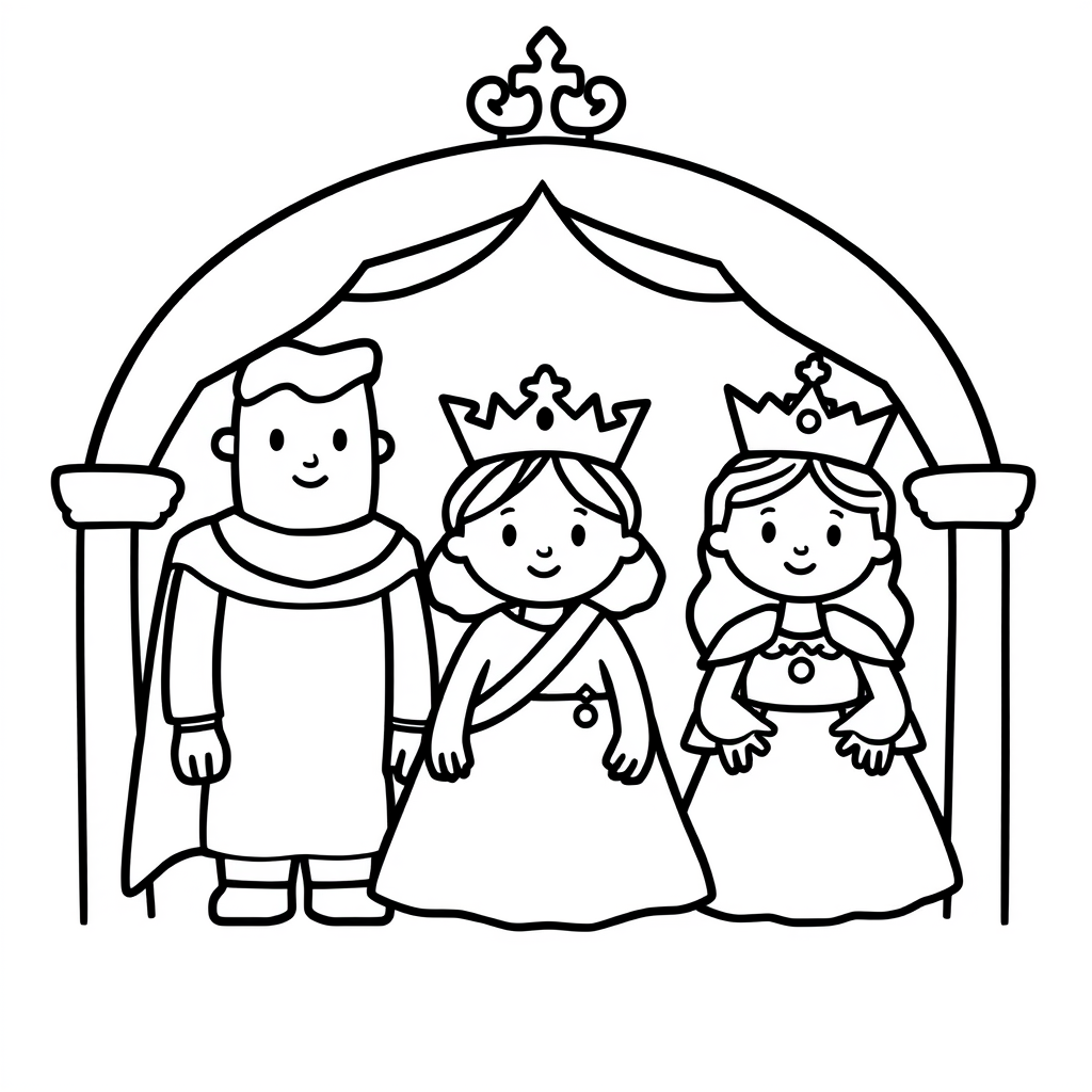 Koningin en Prinses Kleurplaat