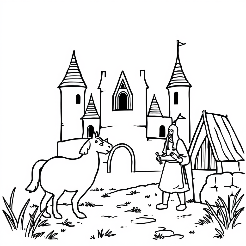 Ridder-vriendjes Kleurplaat
