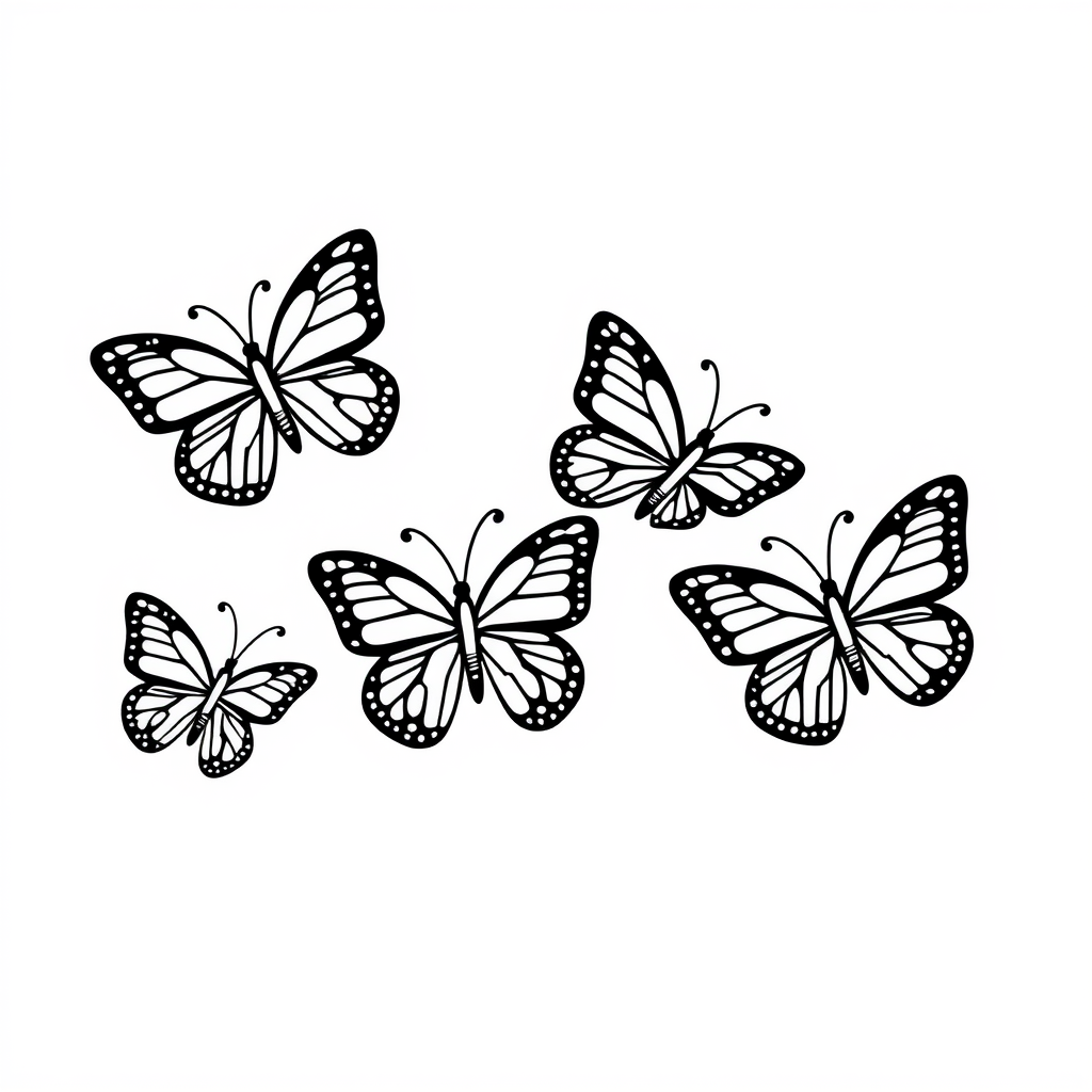 Vlinder-vriendjes Kleurplaat