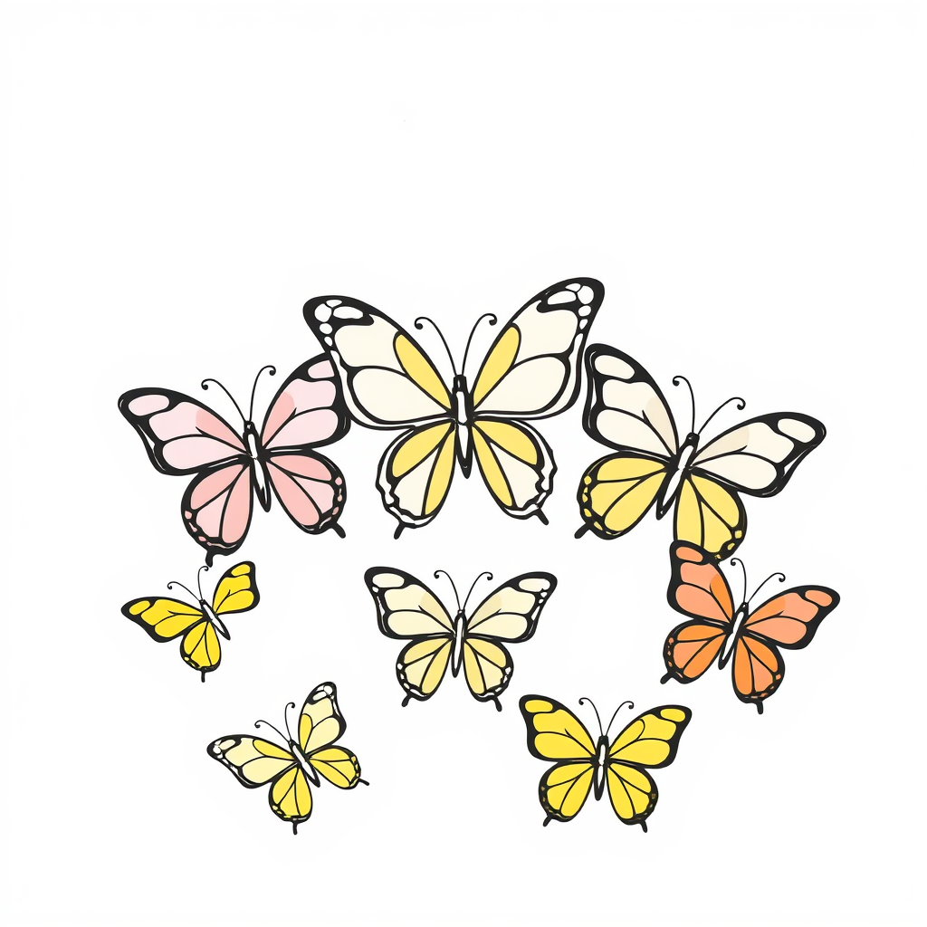 Vlinder-vriendjes Kleurplaat