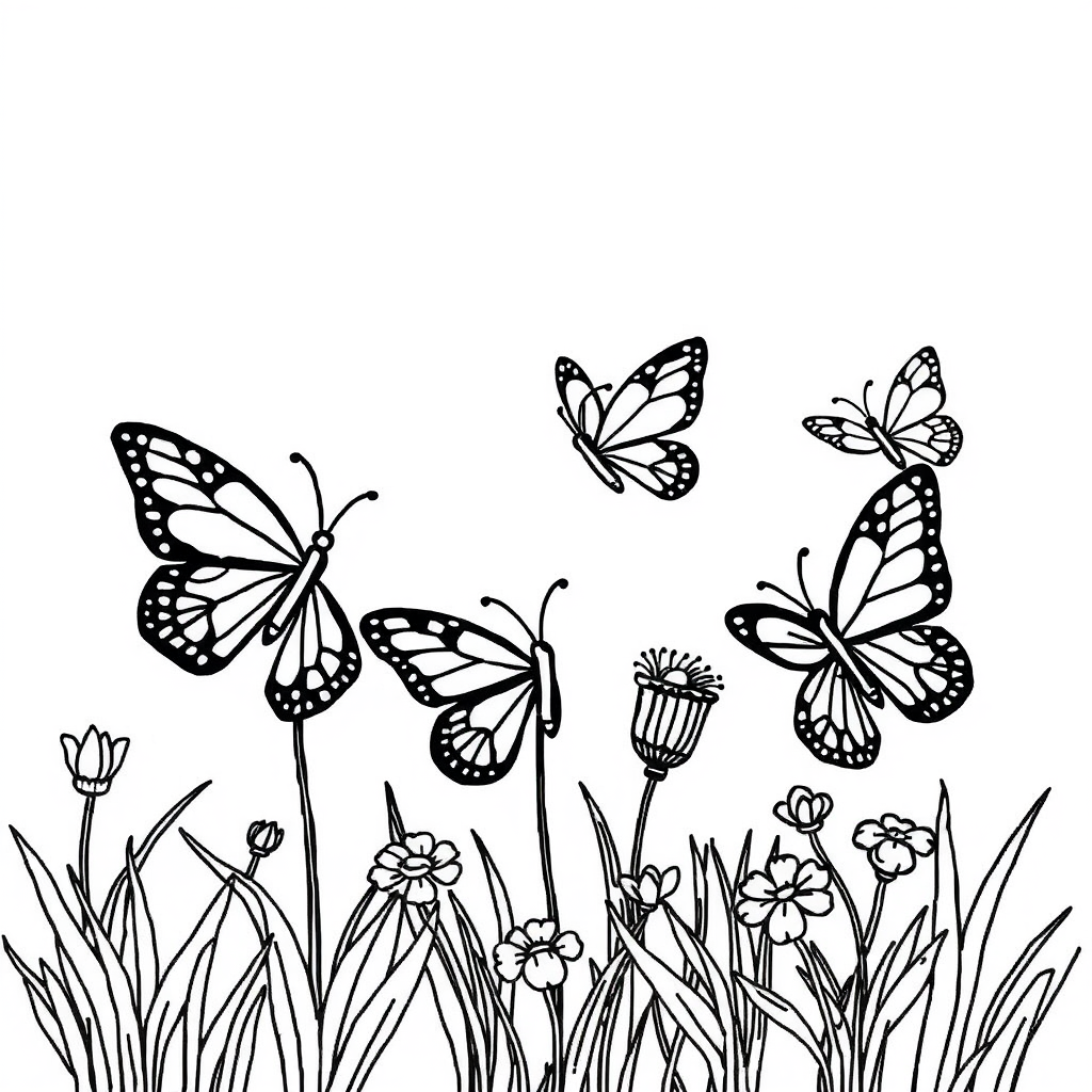 Vlinder-Vriendjes Kleurplaat