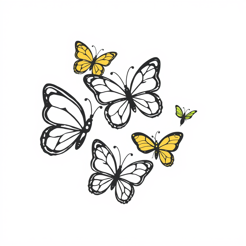 Vlinder-vriendjes Kleurplaat