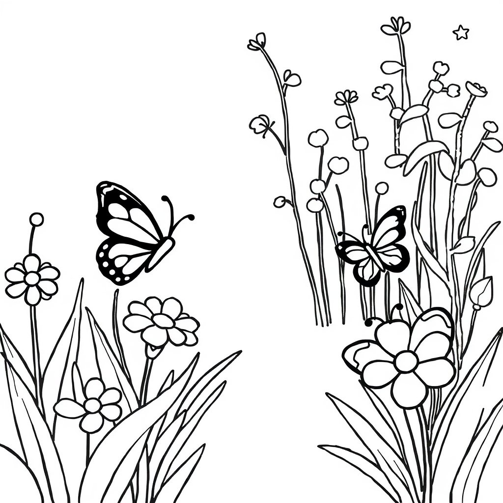 Vlinder-Vriendjes Kleurplaat