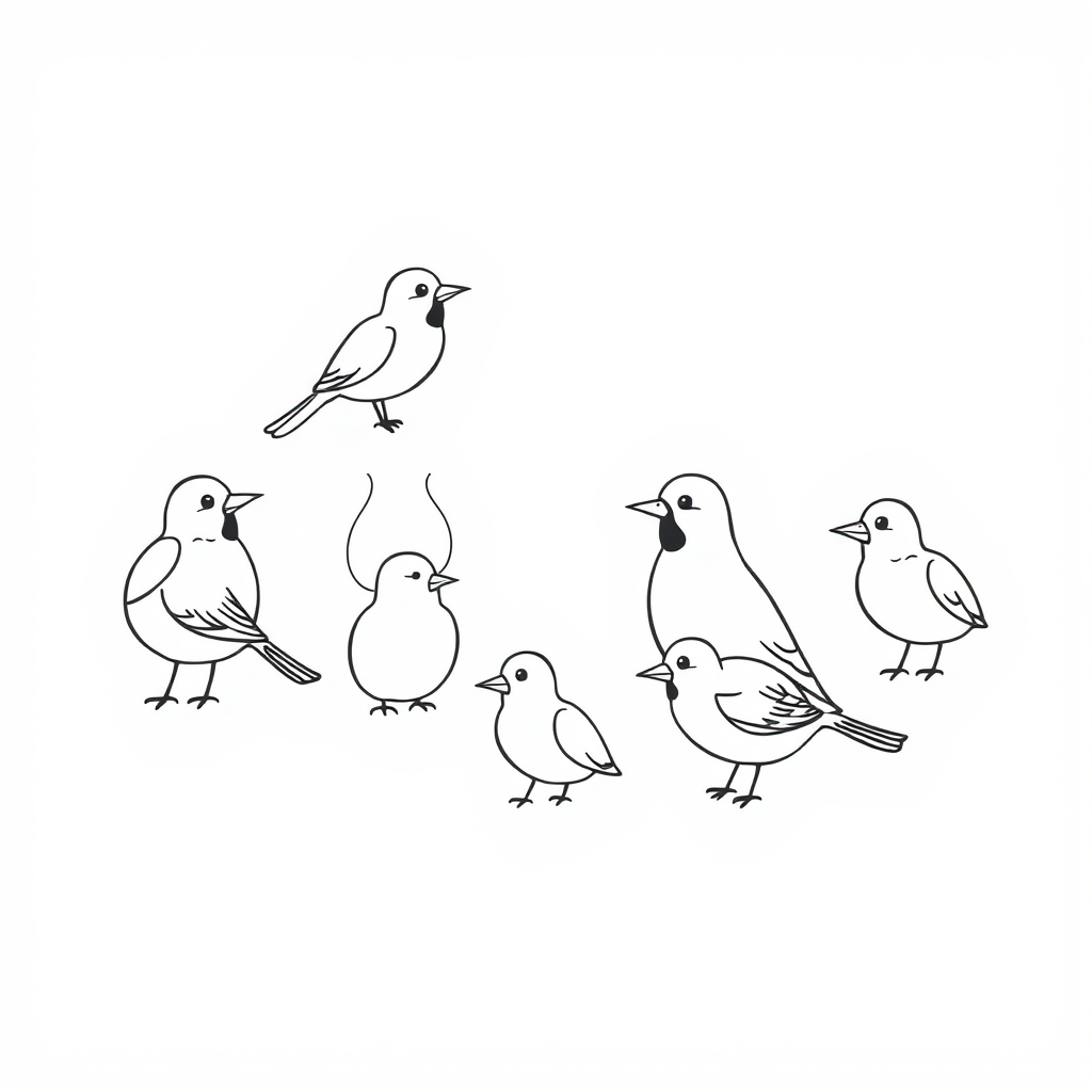 Vogels Kleurplaat