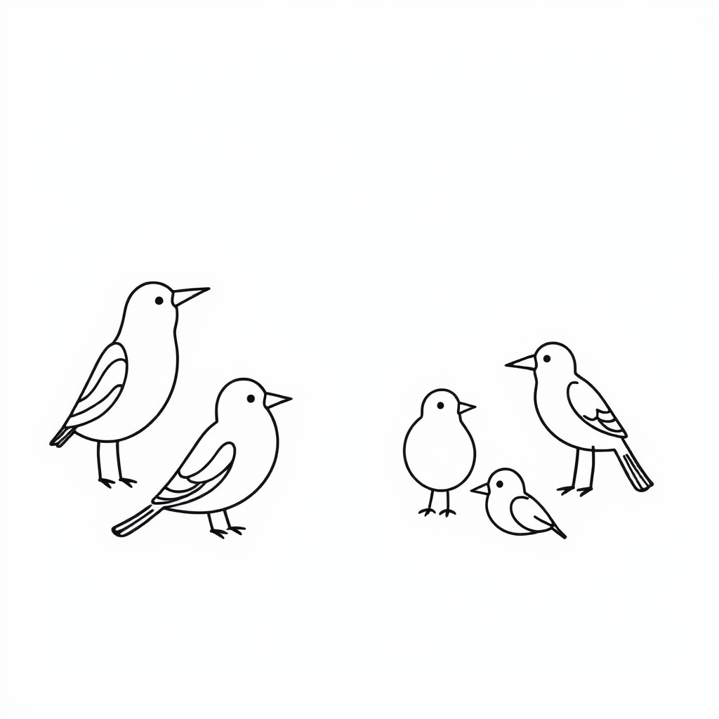 Vogels Kleurplaat