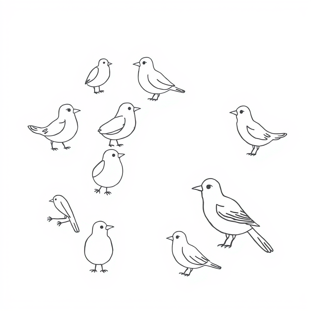 Vogels Kleurplaat