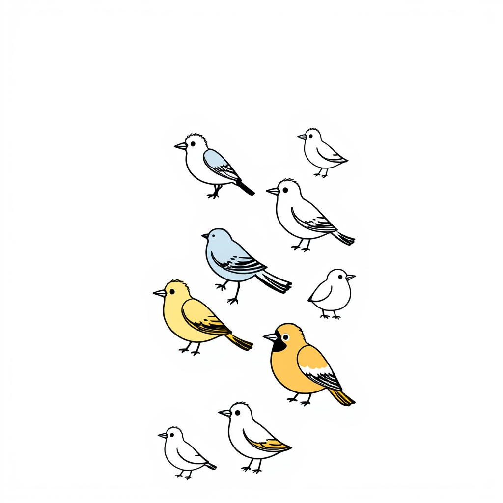 Vogelvriendjes Kleurplaat