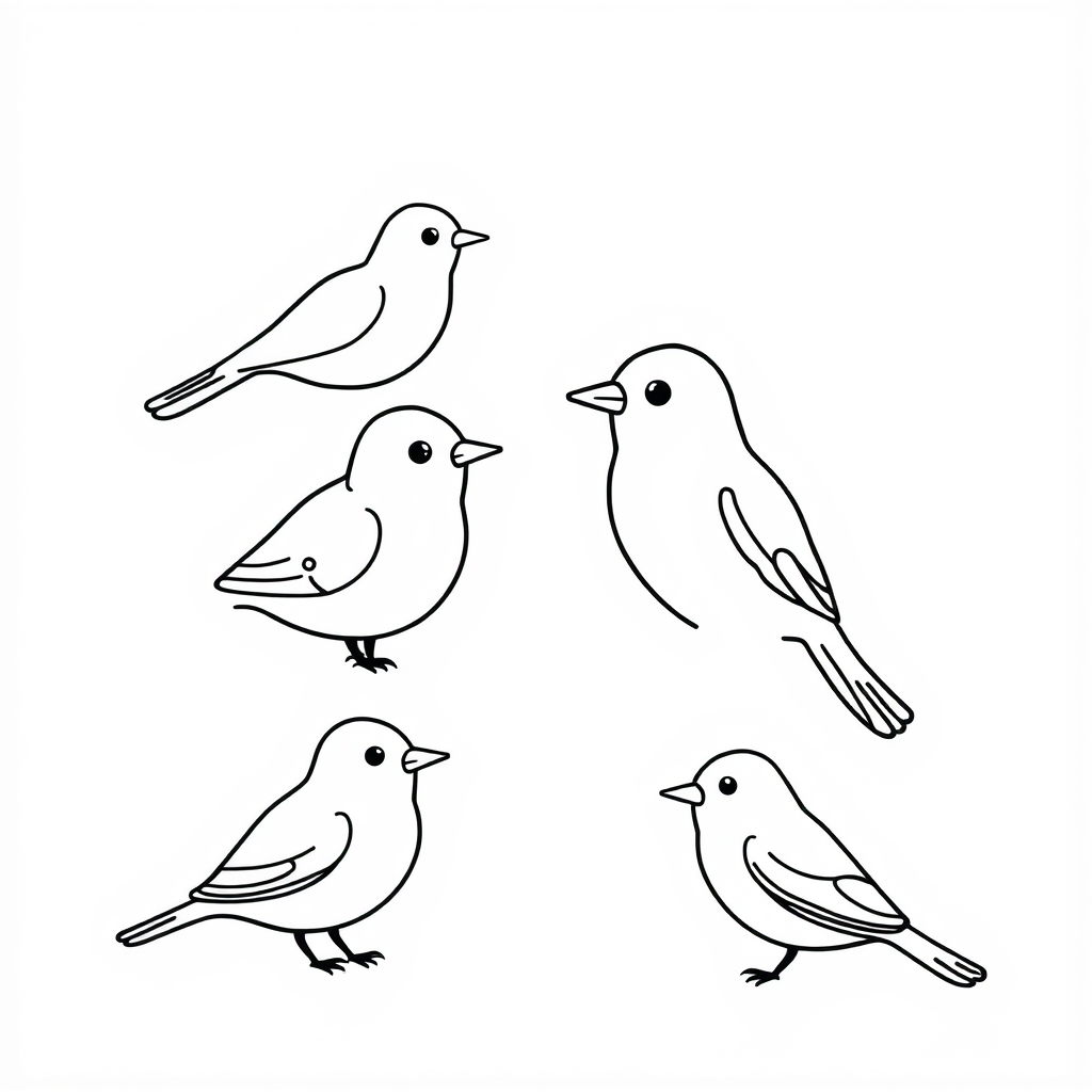 Vogels Kleurplaat