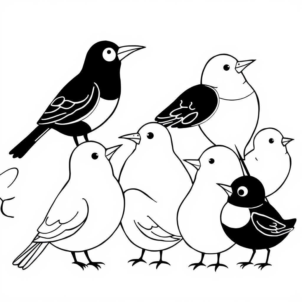 Vogels Kleurplaat