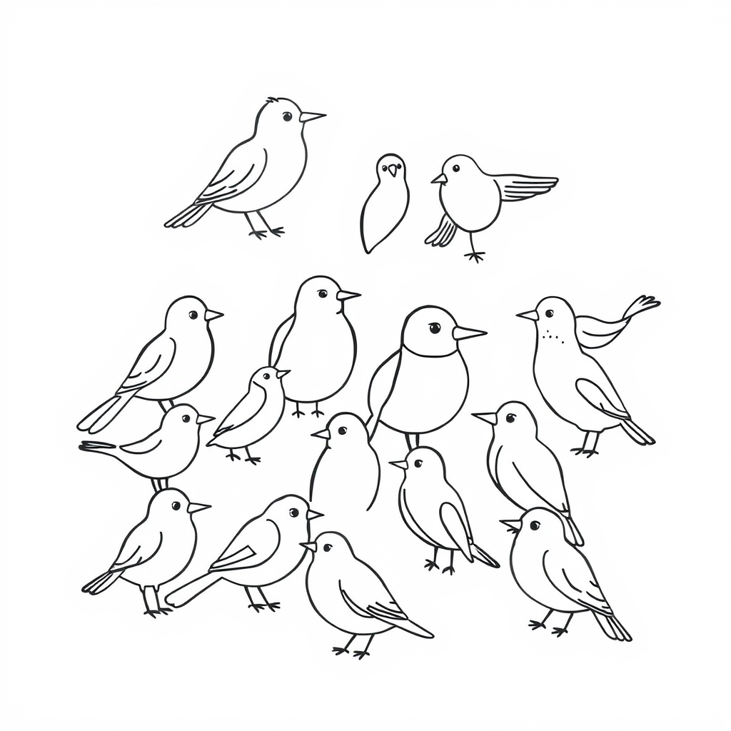 Vogelvriendjes Kleurplaat