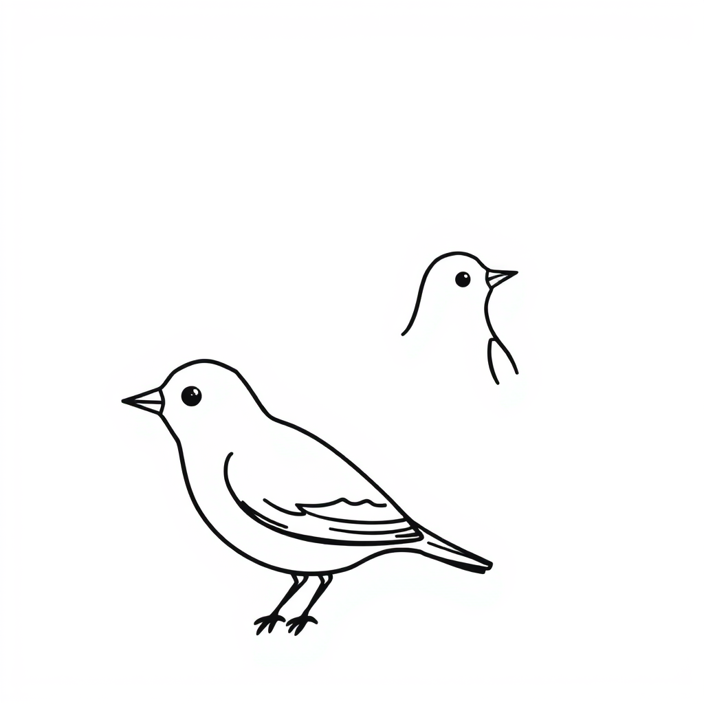 Vogeltjes Kleurplaat