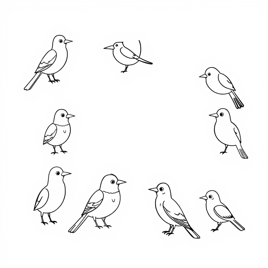 Vogels Kleurplaat