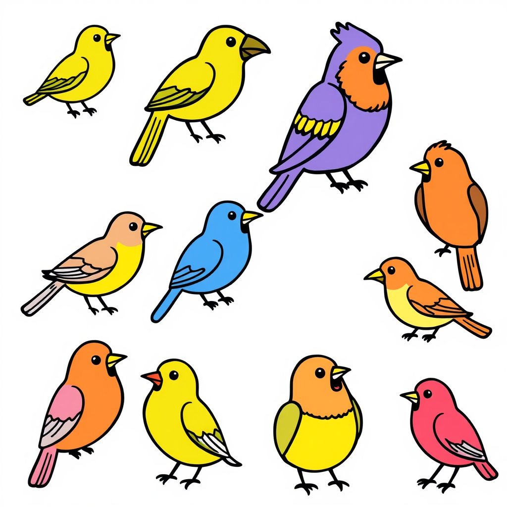 Vogelvriendjes Kleurplaat