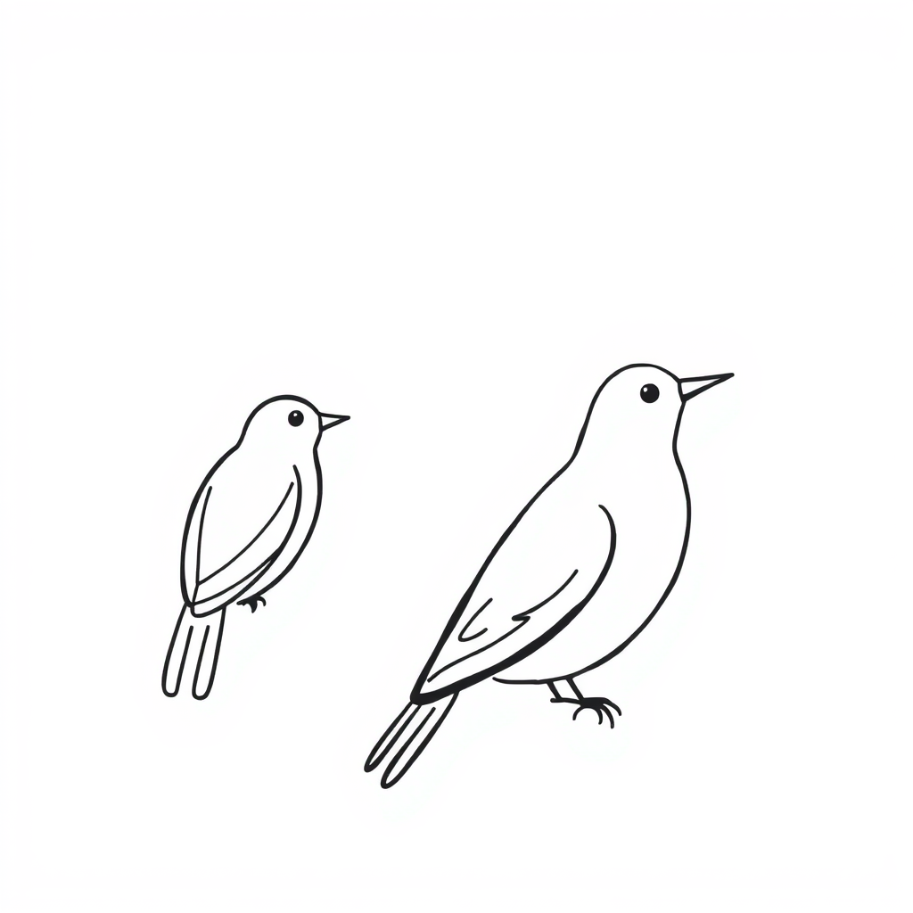 Vogeltjes Kleurplaat