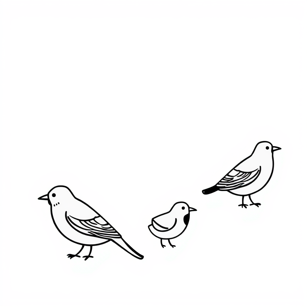 Vogelvriendjes Kleurplaat