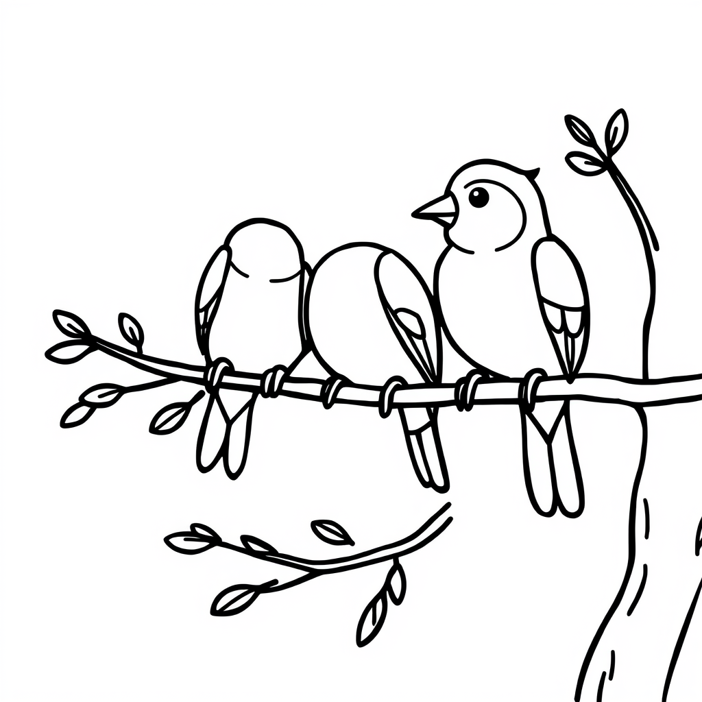 Vogelvriendjes Kleurplaat