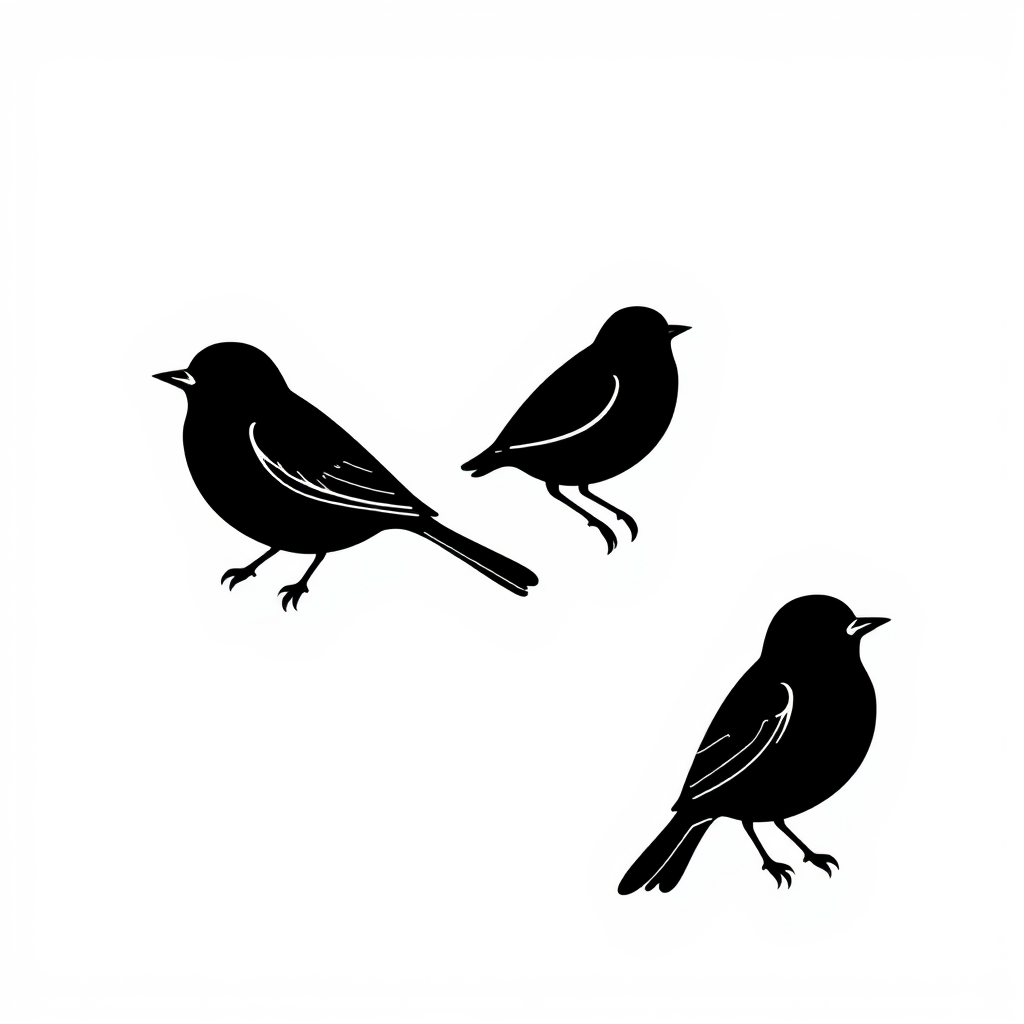 Vogeltjes Kleurplaat