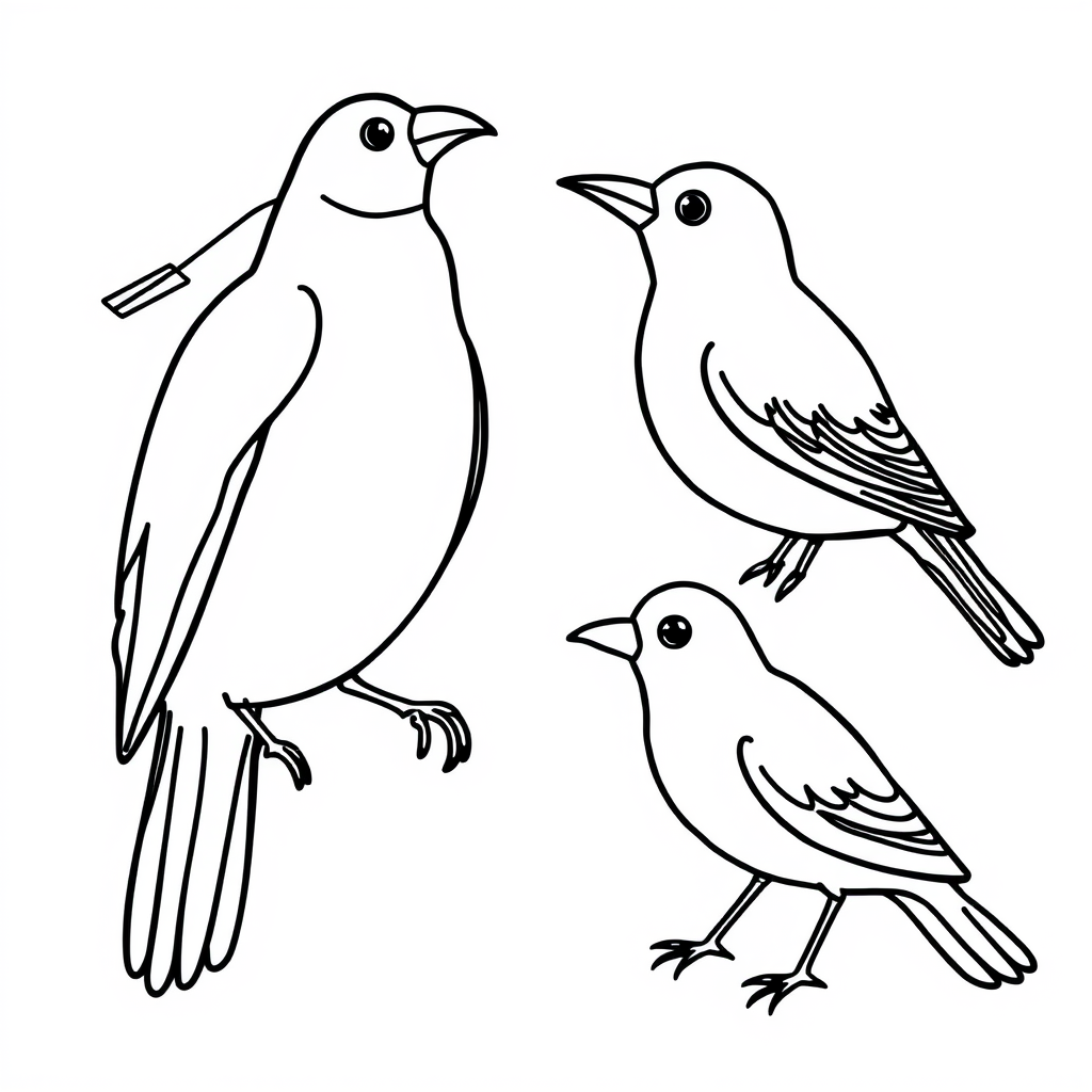 Vogelvriendjes Kleurplaat