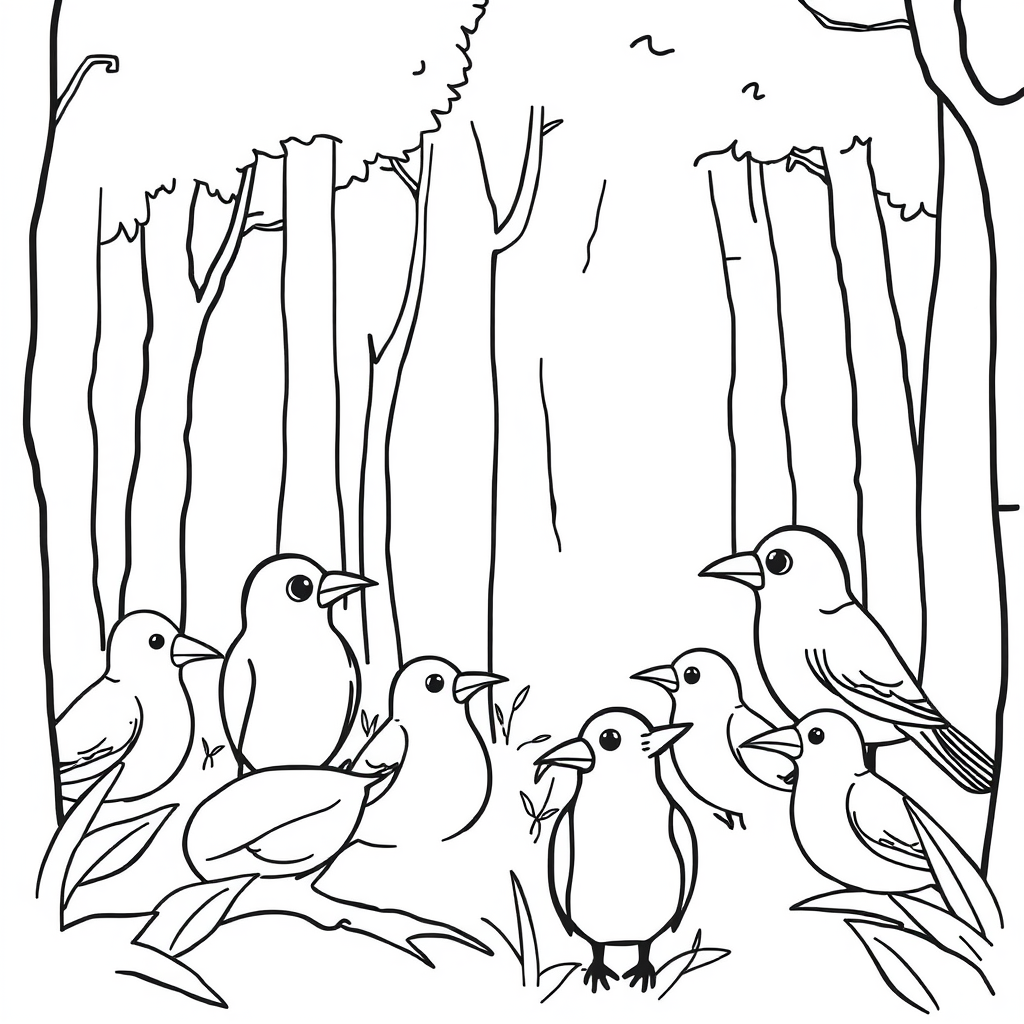 Vogels Kleurplaat