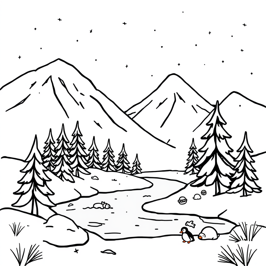 Winterwonderen Kleurplaat
